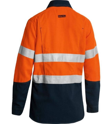 Picture of Bisley,Women's  Taped Hi Vis Lightweight FR Vented Shirt Tencate Tecasafe® Plus 580